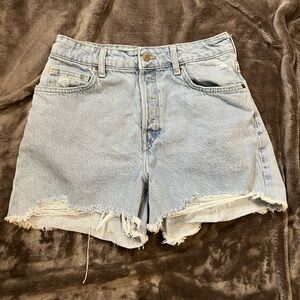 H&M Light Blue Distressed Jean Shorts